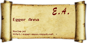 Egger Anna névjegykártya